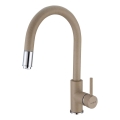 ALVEUS 1129020 - Wasserhahn/Armatur mit herausziehbarem Sprühkopf DELOS 38 cm Granit/beige
