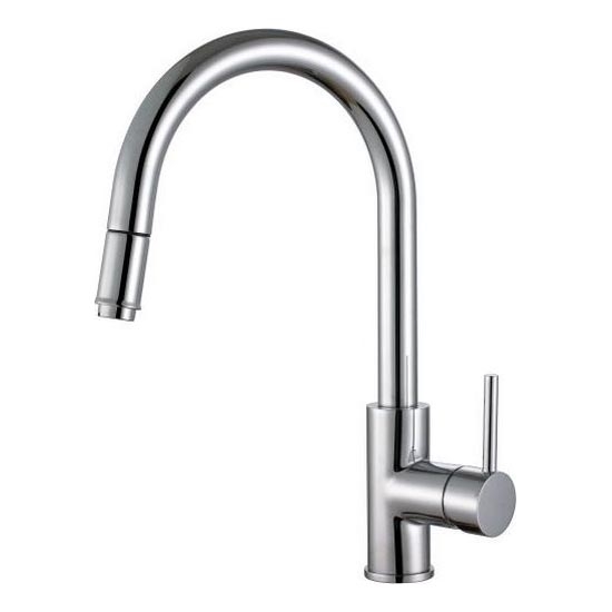ALVEUS 1129021 - Spültischarmatur mit ausziehbarer Brause DELOS 38 cm Hochglanzchrom
