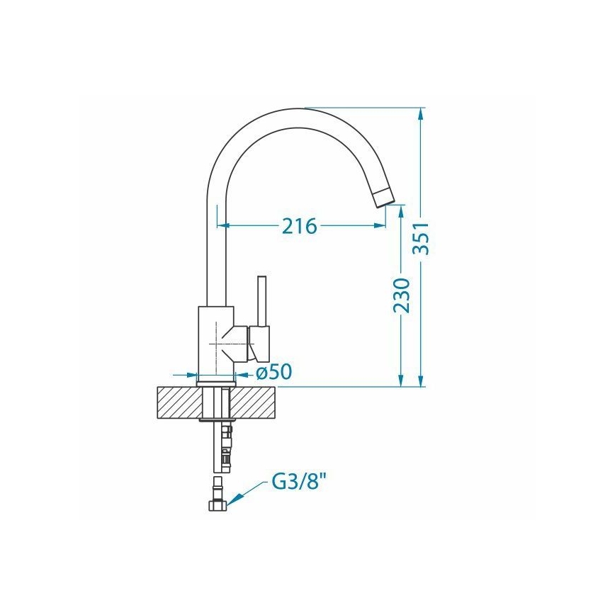 ALVEUS 1129028 - Küchenarmatur ELZA 35,1 cm, Edelstahl