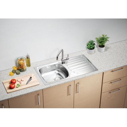 ALVEUS 1136534 - Küchenspüle BASIC 78x43,5 cm Edelstahl/satiniert, mit kleinem Ablauf