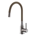 ALVEUS 1144428 - Wasserhahn/Armatur mit flexiblem Arm MINTAS 34 cm Messing/glänzendes Chrom/beige