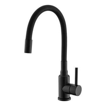 ALVEUS 1144433 - Wasserhahn/Armatur mit flexiblem Arm MINTAS 34 cm Messing/matt schwarz