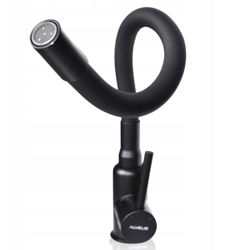ALVEUS 1144433 - Wasserhahn/Armatur mit flexiblem Arm MINTAS 34 cm Messing/matt schwarz