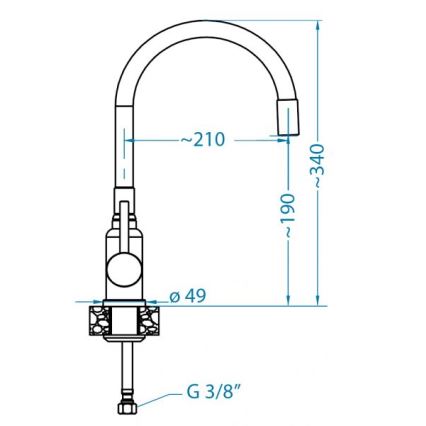 ALVEUS 1144433 - Wasserhahn/Armatur mit flexiblem Arm MINTAS 34 cm Messing/matt schwarz