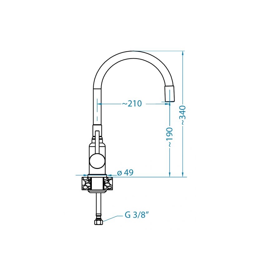ALVEUS 1144433 - Wasserhahn/Armatur mit flexiblem Arm MINTAS 34 cm Messing/matt schwarz