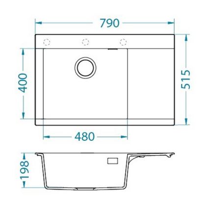 ALVEUS 1149302 - Küchenspüle PURE 79x51,5 cm Granit/Braun
