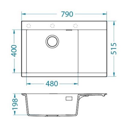 ALVEUS 1149502 - Küchenspüle PURE 79x51,5 cm Granit/Anthrazit