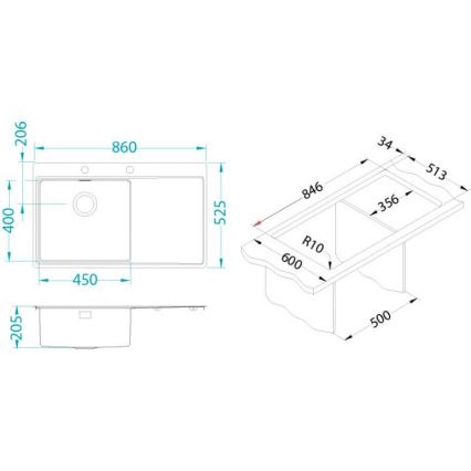 ALVEUS 1149518 - Küchenspüle PURE 86x52,5 cm Edelstahl