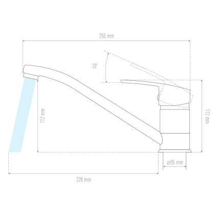 ALVEUS 1150800 - Spültischarmatur CLARA 13,5 cm Granit/Schwarz