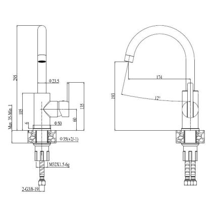 ALVEUS SET0026 - Küchenspüle LINE 79x50 cm + Küchenarmatur TONIA 29,5 cm Satin/Glanzchrom