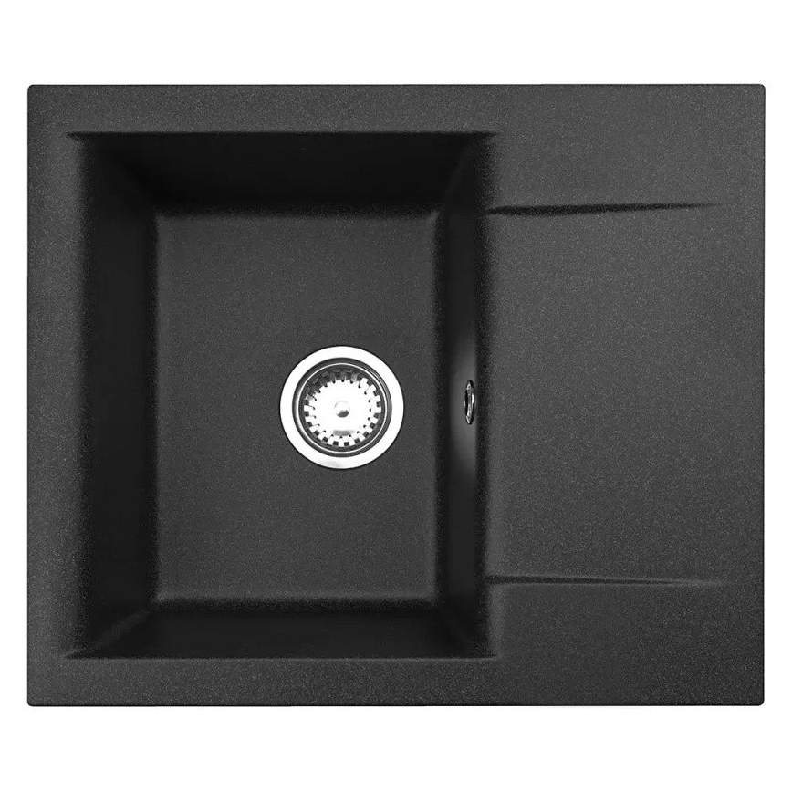 ALVEUS SETA23197 - Küchenspüle CADIT 59x50 cm + Mischbatterie mit flexiblem Auslauf MINTAS 34 cm Granit/mattschwarz