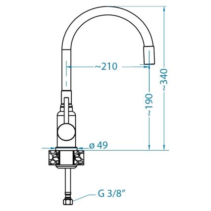ALVEUS SETA23197 - Küchenspüle CADIT 59x50 cm + Mischbatterie mit flexiblem Auslauf MINTAS 34 cm Granit/mattschwarz