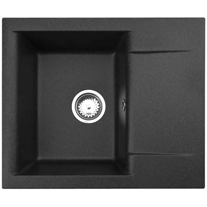 ALVEUS SETA23197 - Küchenspüle CADIT 59x50 cm + Spültischarmatur mit flexiblem Auslauf MINTAS 34 cm Granit/matt schwarz