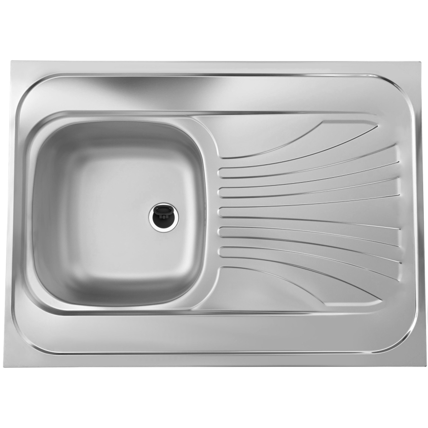 ALVEUS SETA24019 - Küchenbecken CLASSIC 80x60 cm + Armatur mit flexiblem Auslauf MINTAS 34 cm gebürsteter Edelstahl/schwarz