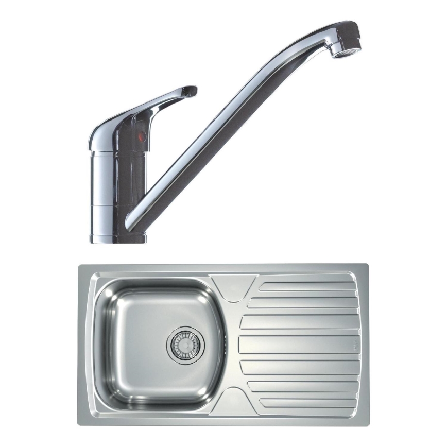 ALVEUS SETA259 - Spüle BASIC 78x43,5 cm + RIVIERA Armatur 14,8 cm satin/glänzend chrom