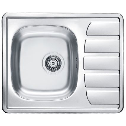 ALVEUS SETA265 - Küchenspüle ZOOM 61,5x50 cm + RIVIERA Armatur 14,8 cm satin/glänzender Chrom