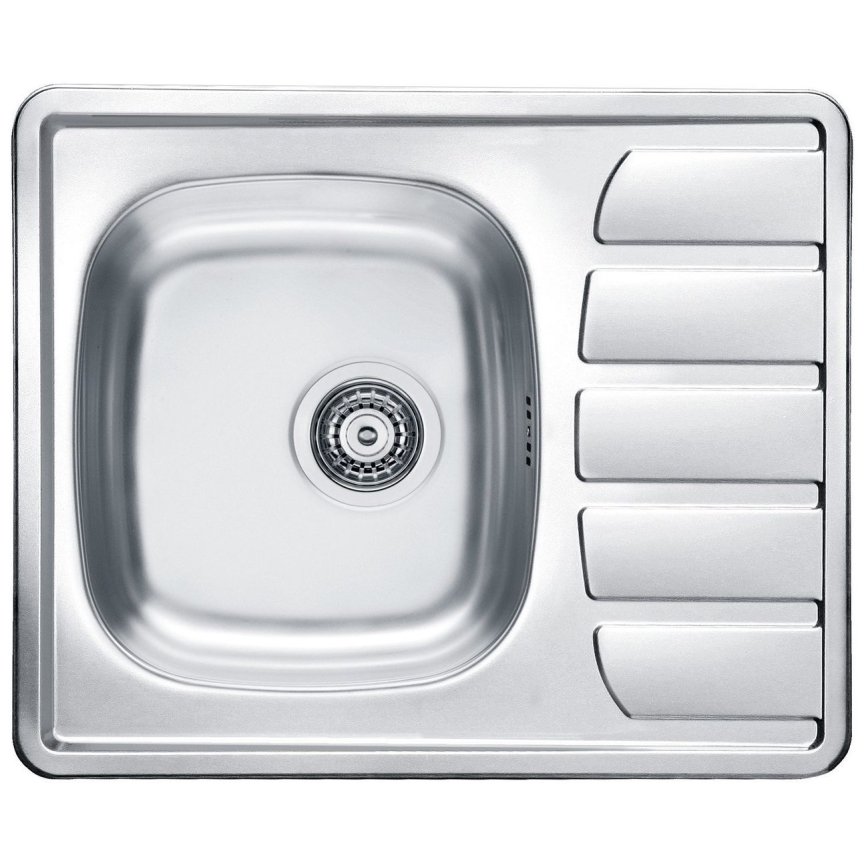 ALVEUS SETA265 - Küchenspüle ZOOM 61,5x50 cm + RIVIERA Armatur 14,8 cm satin/glänzender Chrom