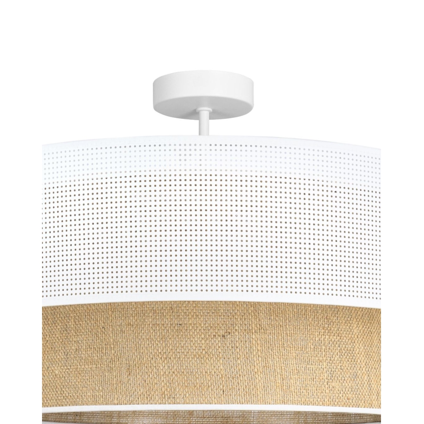 Anbau-Deckenleuchte BORHO 1xE27/60W/230V Ø 50 cm weiß/jute