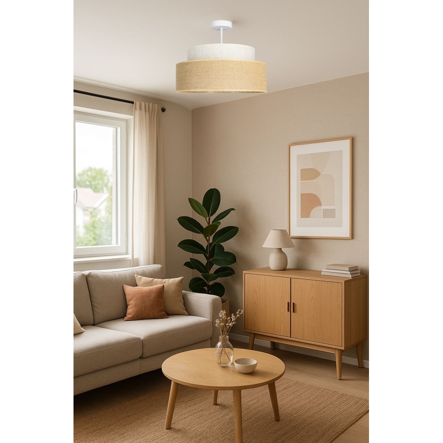 Anbauleuchte BOHO 1xE27/60W/230V cremefarben/beige