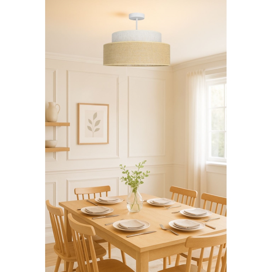 Anbauleuchte BOHO 1xE27/60W/230V cremefarben/beige