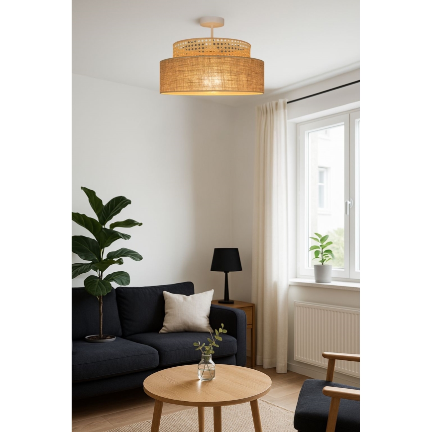 Anbauleuchte BOHO 1xE27/60W/230V Rattan