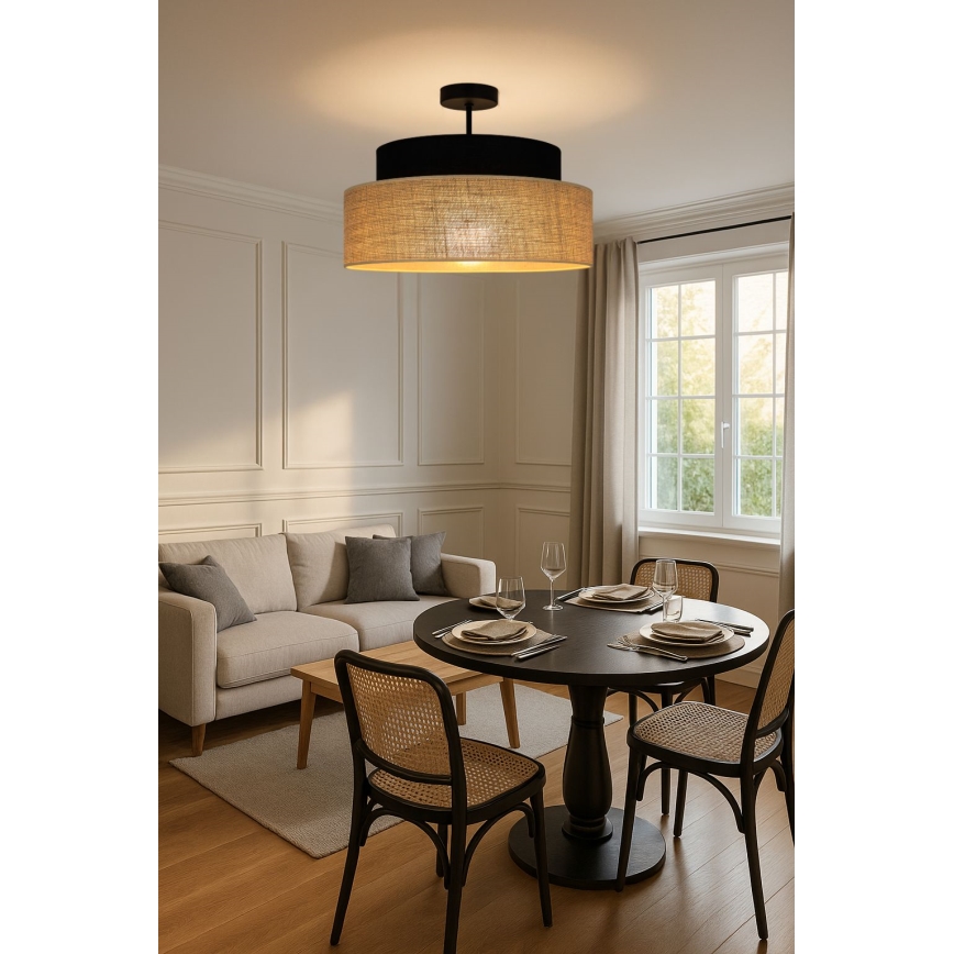 Anbauleuchte BOHO 1xE27/60W/230V schwarz/beige