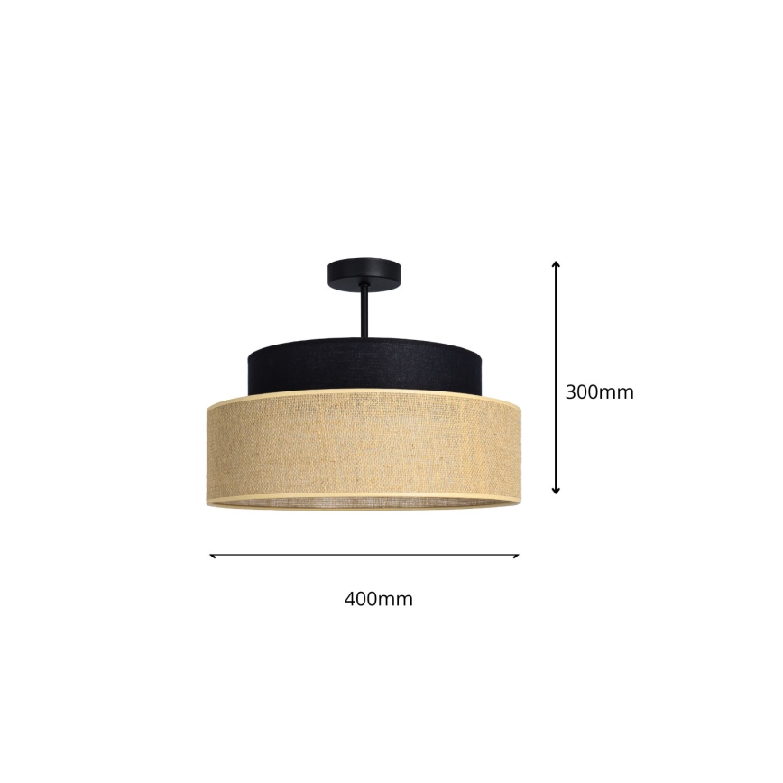 Anbauleuchte BOHO 1xE27/60W/230V schwarz/beige