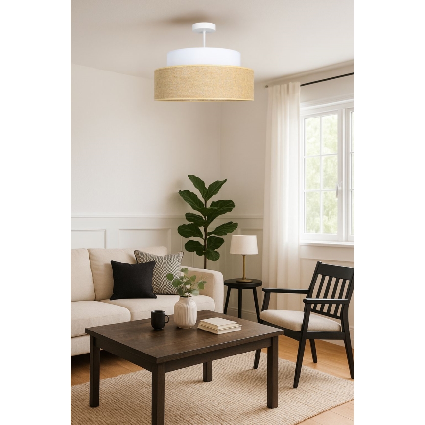 Anbauleuchte BOHO 1xE27/60W/230V weiß/beige