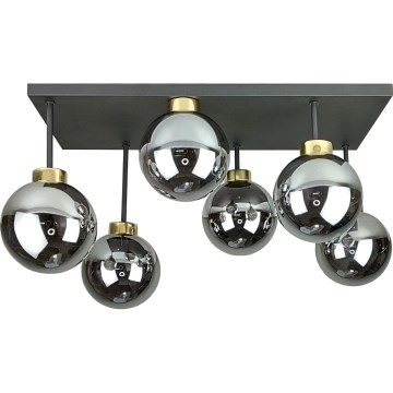 Anbauleuchte DEA 6xE14/60W/230V schwarz/golden/rauchig schwarz