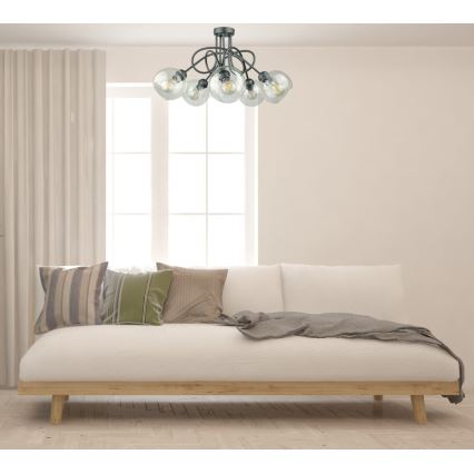 Anbauleuchte EVIE 5xE27/60W/230V anthrazit/klar