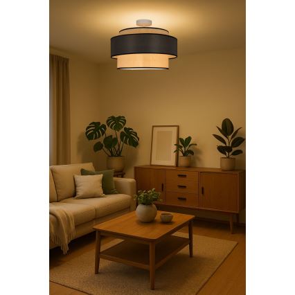 Anbauleuchte GRACE 1xE27/60W/230V cremefarben/grau