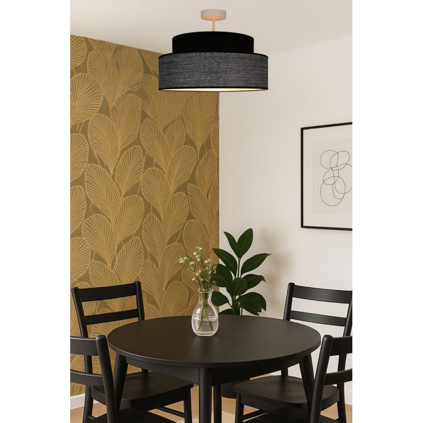 Anbauleuchte GRACE 1xE27/60W/230V schwarz/grau
