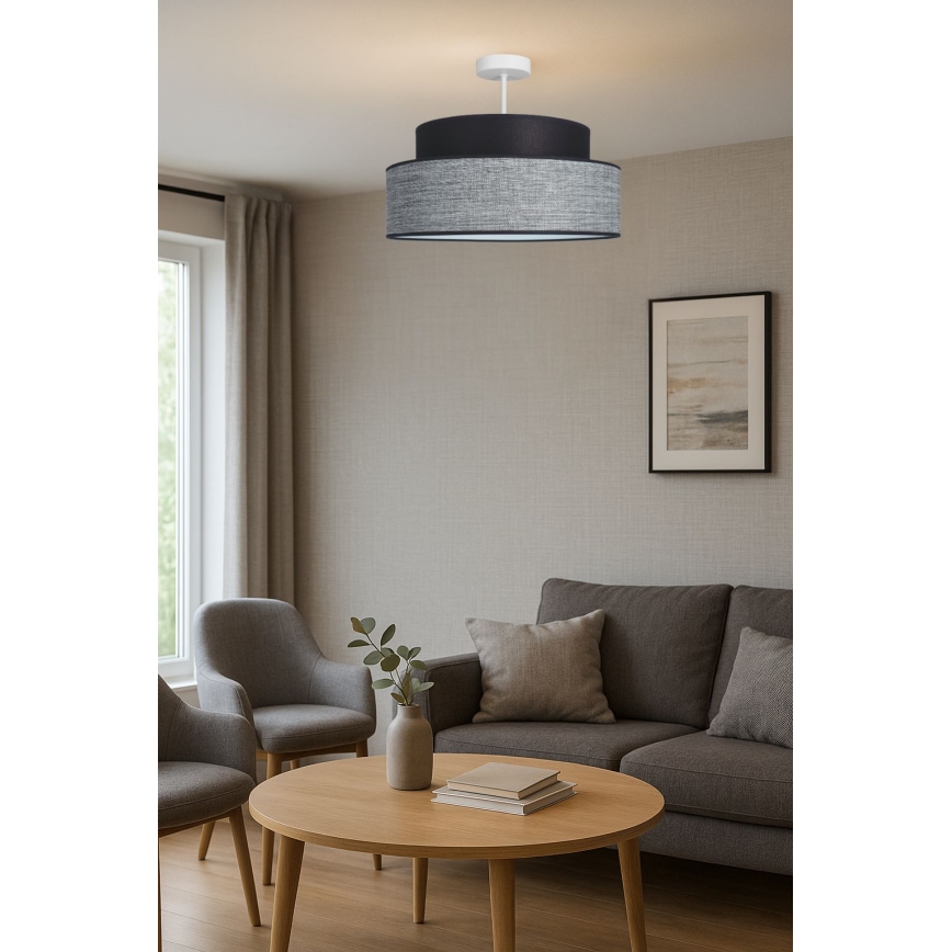 Anbauleuchte GRACE 1xE27/60W/230V schwarz/grau