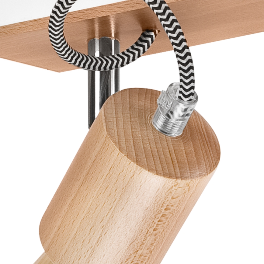 Anbauleuchte GUSTAVO 3xE27/60W/230V Buche