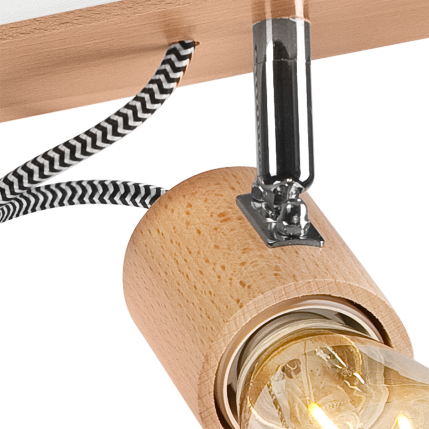 Anbauleuchte GUSTAVO 3xE27/60W/230V Buche