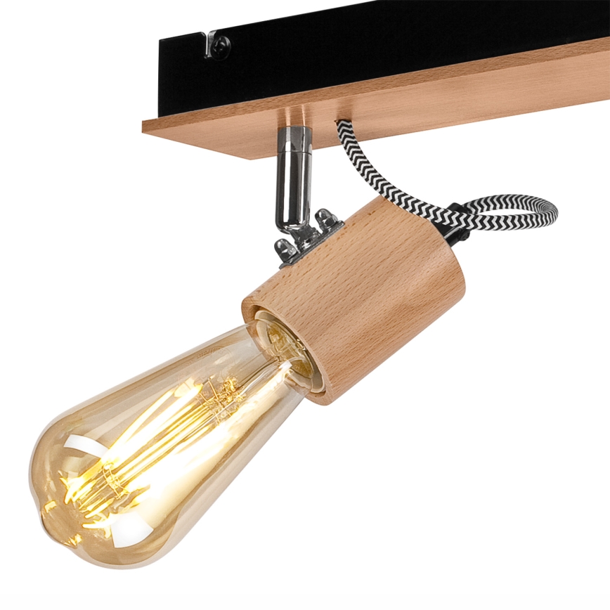 Anbauleuchte GUSTAVO 3xE27/60W/230V Buche
