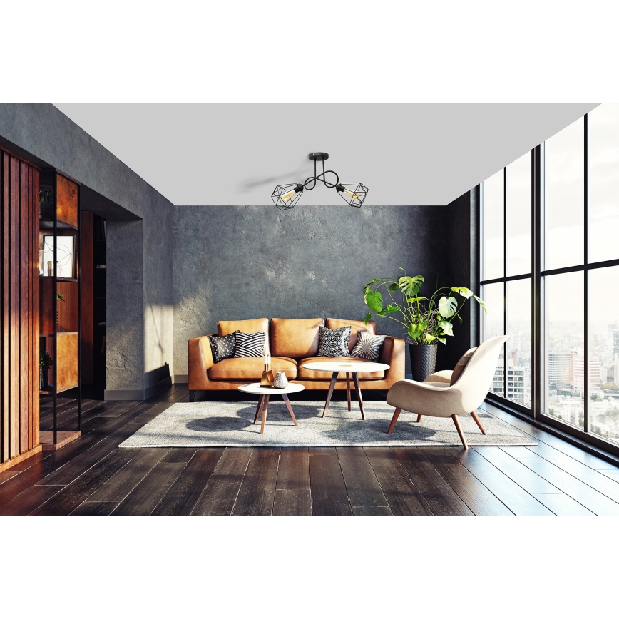 Anbauleuchte KARO 2xE27/15W/230V schwarz