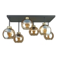 Anbauleuchte NESSA 6xE27/60W/230V schwarz/golden/rauchig beige
