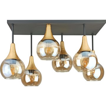 Anbauleuchte SOMA 6xE27/60W/230V schwarz/golden/rauchig beige