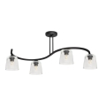 Anbauleuchter LUCEA 4xE27/15W/230V schwarz/transparent