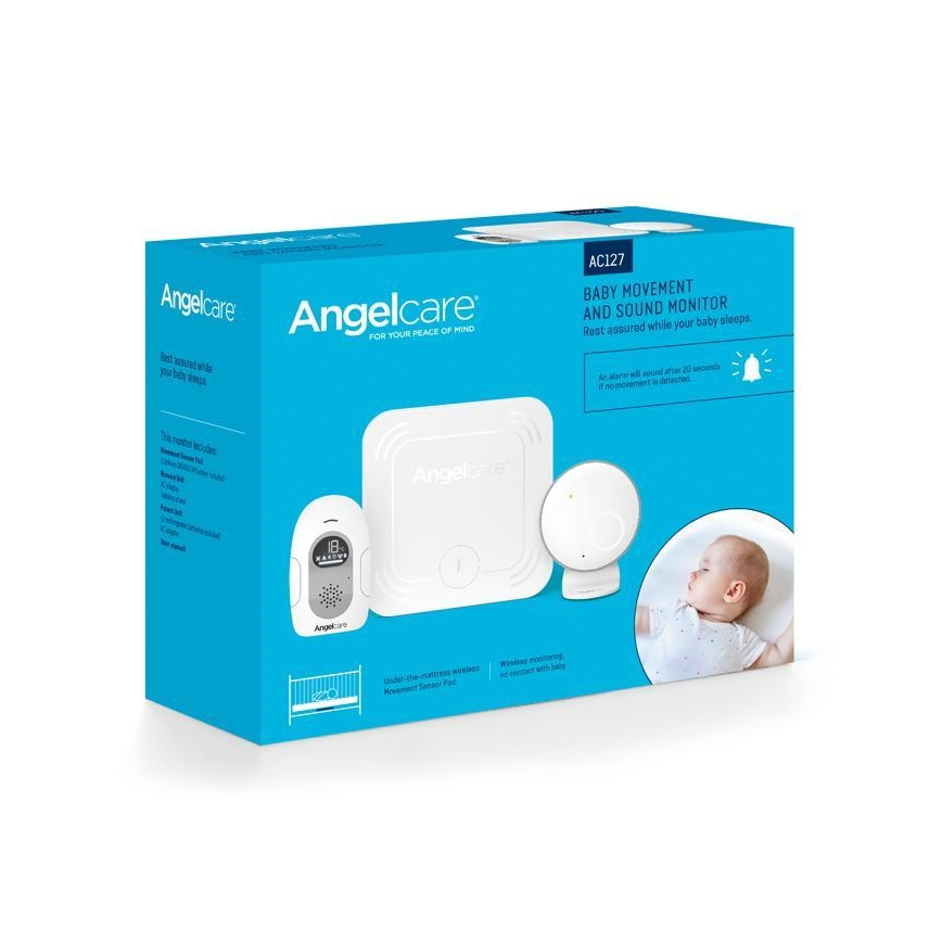 Angelcare - SET Atmungsmonitor 16x16 cm + Audio-Babyphone USB