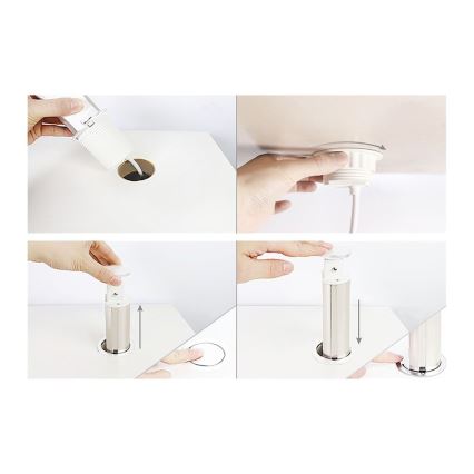 Anschließbare Steckdosen-Säule zur Montage in der Tischplatte, 3×230 V