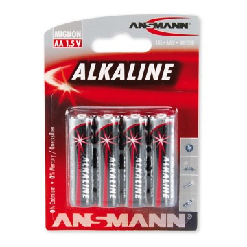 Ansmann 09629 LR6 AA RED - 4 Stk. Alkalibatterie 1,5V