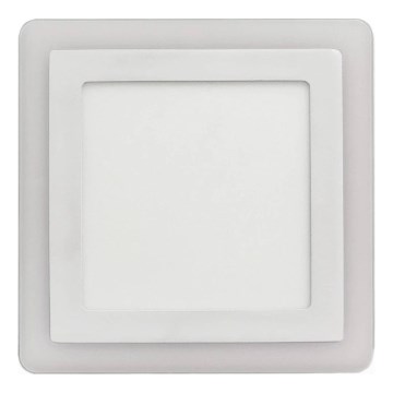 APLED - LED Badezimmer-Deckenleuchte SQUARE DUO LED/4W + LED/12W/230V IP41 3000/4000K 19,5x19,5 cm Weiß