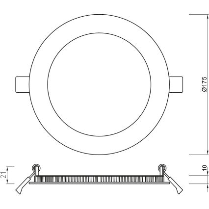 APLED - LED-Badezimmer-Einbauleuchte RONDO LED/12W/230V IP54 175 mm