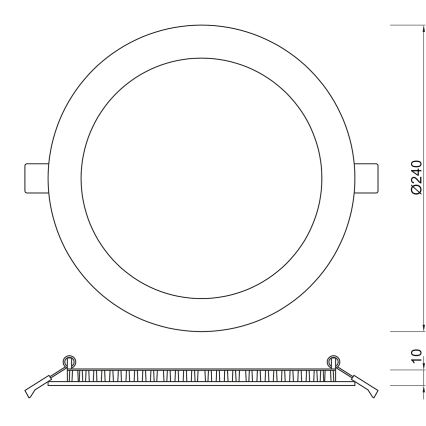 APLED - LED-Badezimmer-Einbauleuchte RONDO LED/18W/230V IP41 240 mm