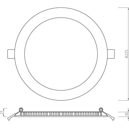 APLED - LED-Badezimmer-Einbauleuchte RONDO LED/18W/230V IP54 225 mm