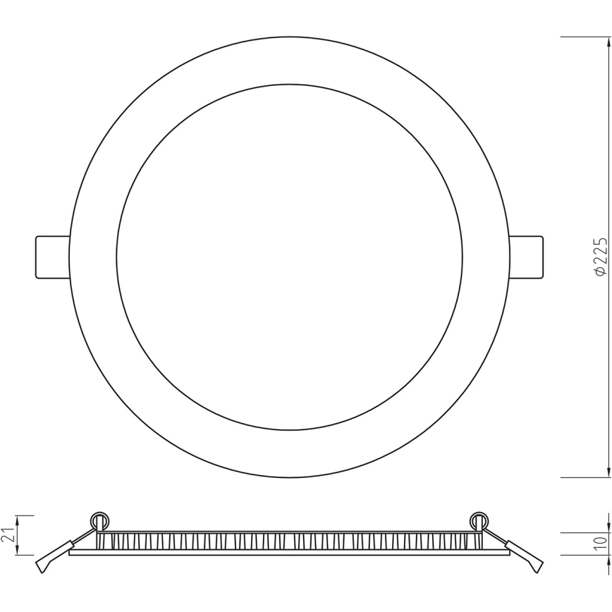 APLED - LED-Badezimmer-Einbauleuchte RONDO LED/18W/230V IP54 225 mm
