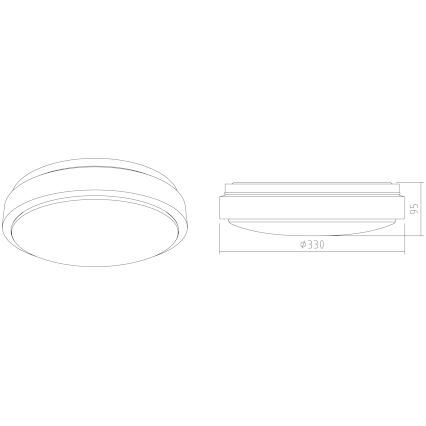 APLED - LED Deckenleuchte LENS R TRICOLOR LED/18W/230V IP41 2700 - 6500K + Notlicht
