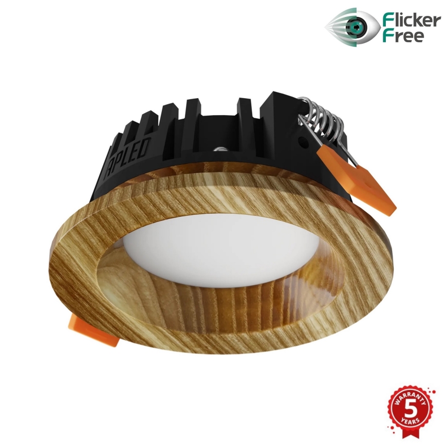 APLED - LED-Einbauleuchte RONDO WOODLINE LED/3W/230V 3000K d 9 cm Esche Massivholz